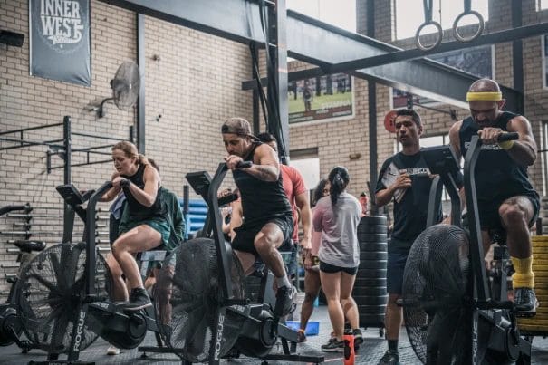 People on a gym bikes